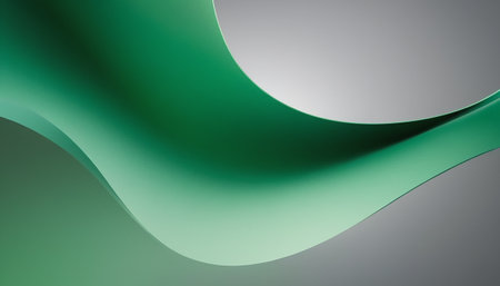 abstract green wavy background, 3d illustration, computer generated imagesの素材
