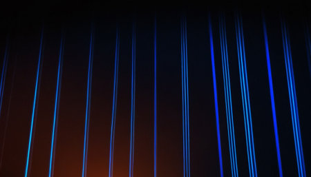 Blue neon lines on a dark background. Abstract background. 3d renderingの素材