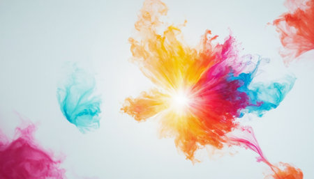 Abstract colorful ink in water isolated on white background. Cloud of ink in waterの素材