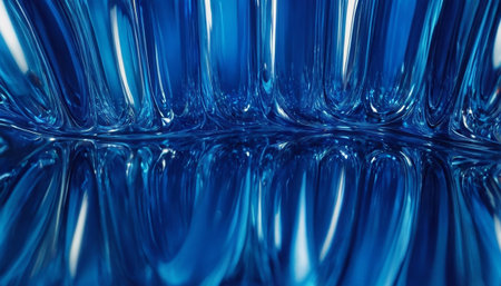 Abstract background of blue liquid. 3d rendering, 3d illustration.の素材