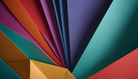 Colorful origami paper background. Abstract background of colored paper.の素材