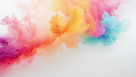 Abstract colored ink in water on a white background. Background for designの素材