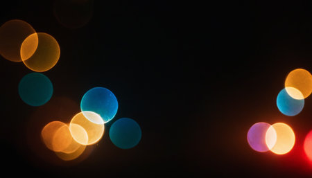 Abstract circular bokeh background of Christmaslight. Colorful lights.の素材