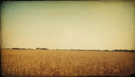 Wheat field in vintage style. Grunge background with space for text.の素材