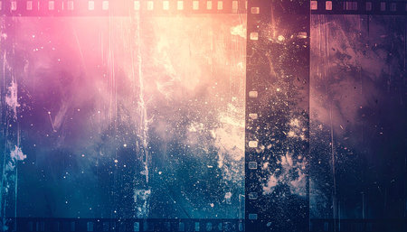 Film strip on grunge background. Film strip with space for textの素材