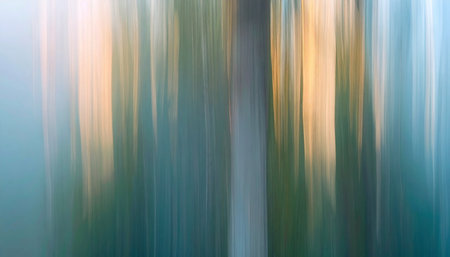 Abstract vertical motion blur effect. Spring or summer forest. Colorful background.の素材