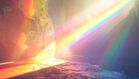 abstract scene with rays of light in grunge room, 3d renderの素材