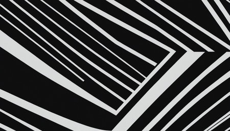 Black and white stripes on a black background. Abstract geometric background.の素材