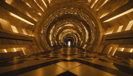 Interior view of an underground passage in the center of Paris, Franceの素材
