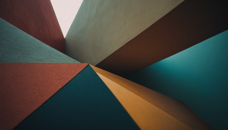 Abstract background of geometric shapes. 3d rendering, 3d illustration.の素材