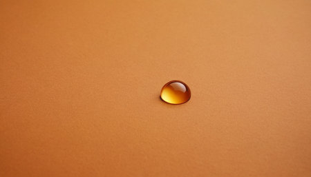 Drop of oil on a brown background. Shallow depth of field.の素材