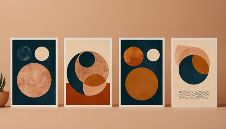 Contemporary art collage with geometric shapes. Modern abstract design.の素材