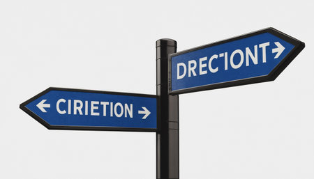 Direction signs of different directions on white background. 3D renderingの素材