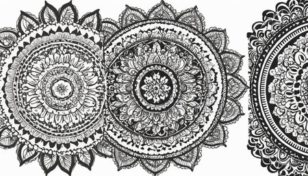 Mandala pattern. Vintage decorative elements. Hand drawn background. Islam, Arabic, Indian, ottoman motifs. Perfect for printing on fabric or paper.の素材