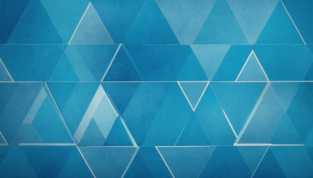 Abstract geometric background with blue triangles. 3D Rendering. Vintage style.の素材