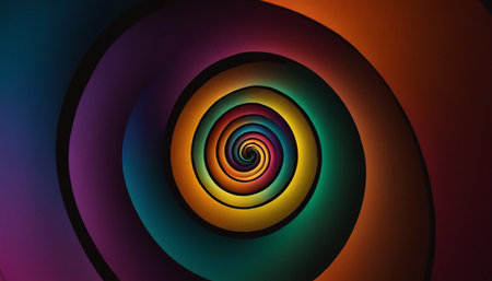 Abstract colorful spiral background. 3d rendering, 3d illustration.の素材