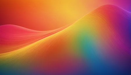 abstract background with smooth lines in rainbow colors, 3d renderの素材