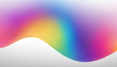 abstract background with wavy lines, rainbow colors, vector illustrationの素材