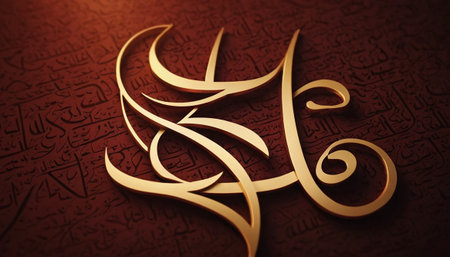 3D illustration of Islamic calligraphy for Ramadan Kareem.の素材