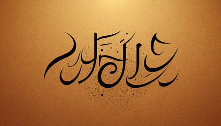 \Arabic calligraphy of the word \"\"Eid Mubarak\"\""の素材