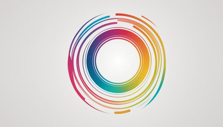 Colorful Abstract Circle Icon Vector Design Template. Colorful Circular Symbolの素材