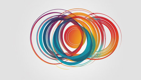 Abstract colorful circle background. Vector illustration for your graphic design, banner or posterの素材