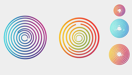 Set of colorful circle icons. Vector illustration for your graphic design.の素材