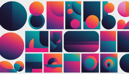 Abstract geometric background with rounded shapes. Vector illustration for your design.の素材