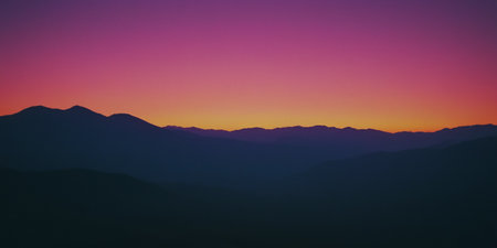 Colorful sunset in the mountains. Sunrise in the mountains. Mountain landscape.の素材