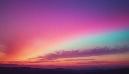 Colorful sunset over the mountains. Colorful sunset in the mountains.の素材