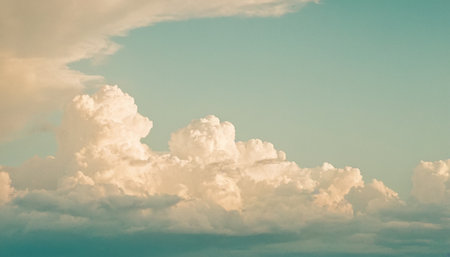 Clouds and blue sky - vintage effect style pictures. Toned.の素材