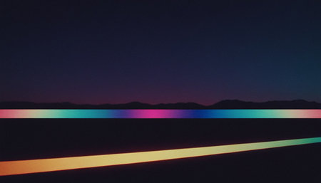 Night road with colorful lights. Abstract background. 3d rendering.の素材