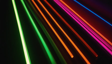 lights of moving cars with night. long exposure, light lines.の素材