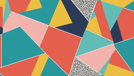 Abstract geometric background with triangles. Colorful paper cut style. Vector illustration.の素材