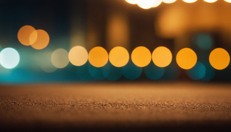 Defocused bokeh lights on the street. Abstract background.の素材