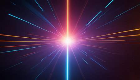 abstract background with rays and lens flare effect. 3d renderingの素材