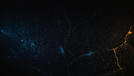 Grunge background. Dark blue and yellow spots of light.の素材