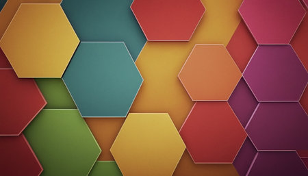 Colorful hexagon background. Abstract hexagon texture. 3d renderingの素材