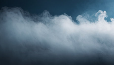 Fog or smoke cloud on dark blue background. 3d renderingの素材