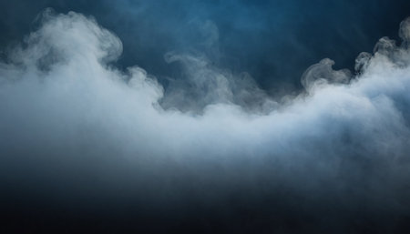 Clouds of smoke on a dark background. 3d rendering, 3d illustration.の素材