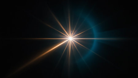 star with lens flare and bokeh effect made in 3d softwareの素材