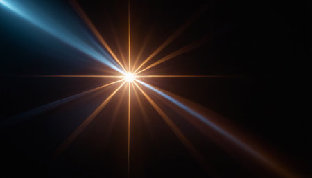 star with lens flare and bokeh effect made in 3d softwareの素材