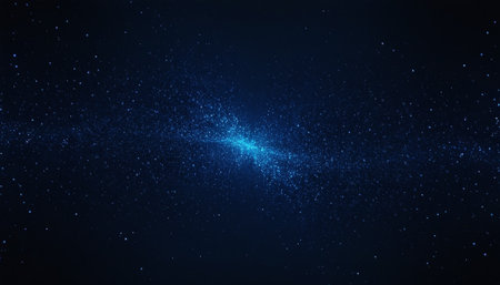 Abstract blue background with stars and nebula, 3d illustration.の素材