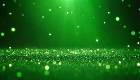 green glitter vintage lights background. defocused. bokeh.の素材