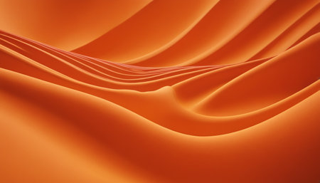 abstract orange background with smooth lines and waves, 3d renderの素材