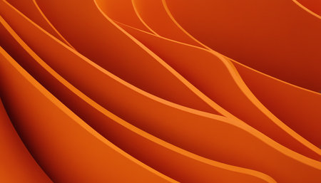 Abstract orange background with curved lines. 3d rendering, 3d illustration.の素材