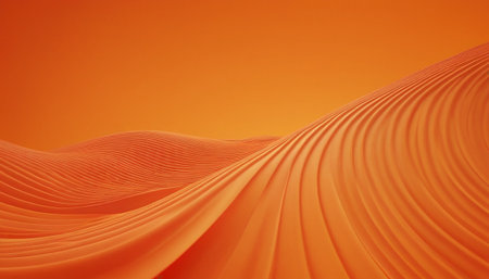 Abstract wavy orange background. 3d rendering, 3d illustration.の素材