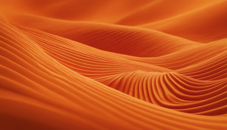 abstract orange background with smooth lines and waves, 3d renderの素材