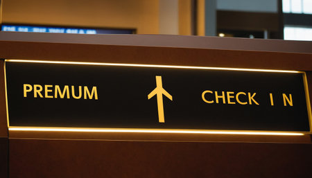 Airport signboard in airport terminal at night. Travel concept.の素材