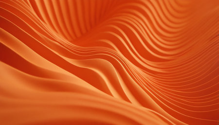 abstract orange background with smooth lines and waves. 3d renderの素材